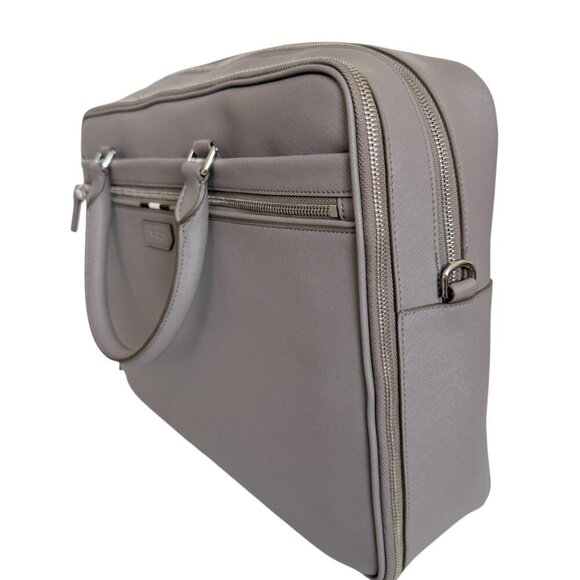 Bally Plinye Grey Saffiano Leather Palladio hardware computer briefcase 6306297 - Picture 10 of 15